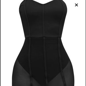 Shape Amaya Black Bandeau Mesh Insert Dress